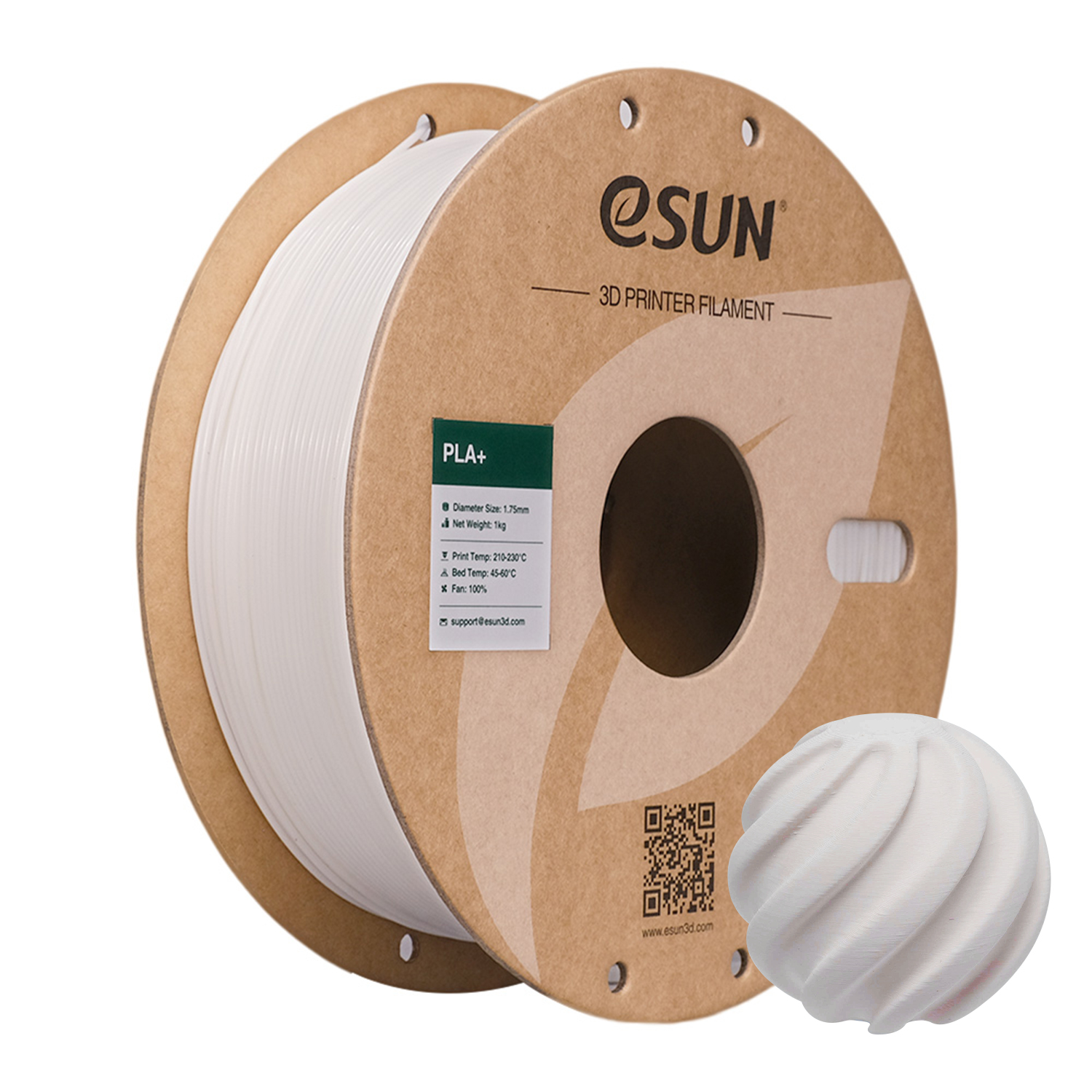 pla+ white Filament ESUN PLA+ White 1.75mm - imagine 1