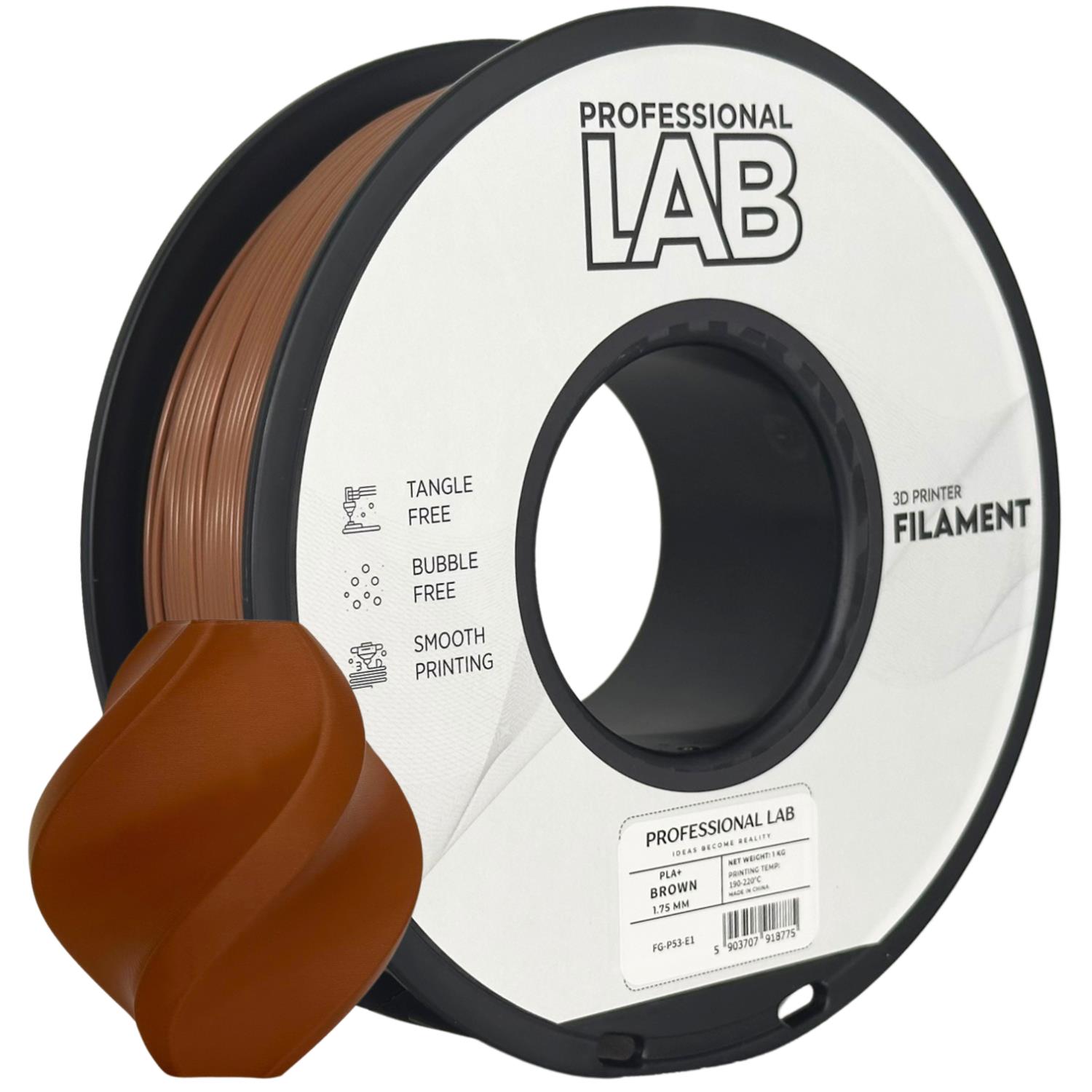 Filament 3D Profesional LAB PLA+ Brown Filament 3D Profesional LAB PLA+ Brown